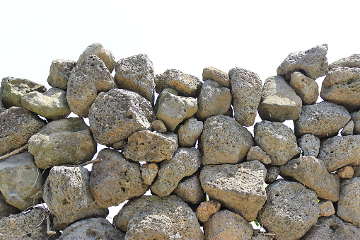 Patterns of stone walls made with the most stones in Jeju Island
