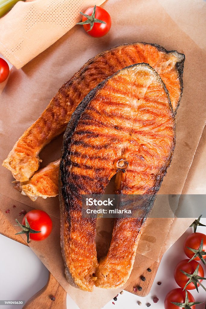 Deux gros steak de saumon - Photo de Aliment libre de droits