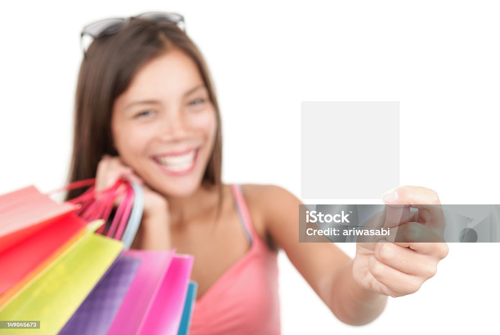 Shopping mulher mostrando sinal - Royalty-free Adulto Foto de stock