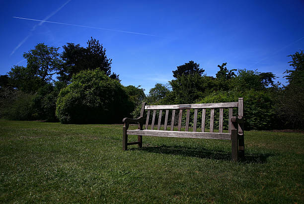 En un parque de banco - foto de stock