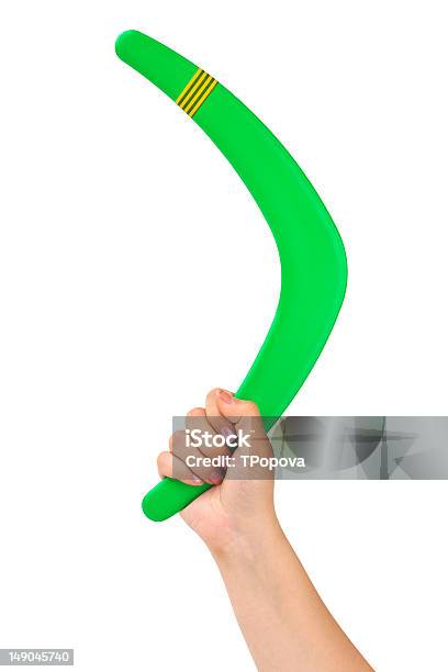 Mano Con Boomerang - Fotografie stock e altre immagini di Boomerang - Boomerang, Bianco, Caucasico