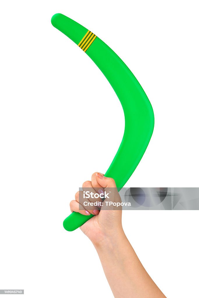 Mão com Bumerangue - Foto de stock de Bumerangue royalty-free