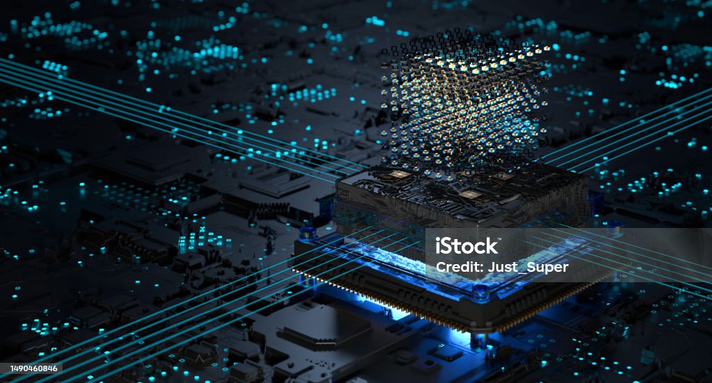 Computing Concepts Background Digital Technology Quantum Computing Concept Background Stock Photo ...
