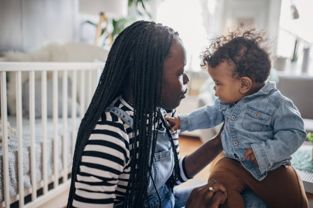 istock Mother with her baby boy 1490465388