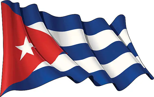 Vector illustration of Flag of Cuba