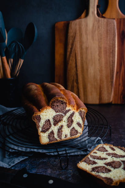 istock Sliced Loaf of Leopard Milk Bread on a Cooking Rack 1490470341