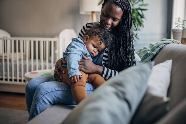 istock Happy mother with baby boy 1490476963