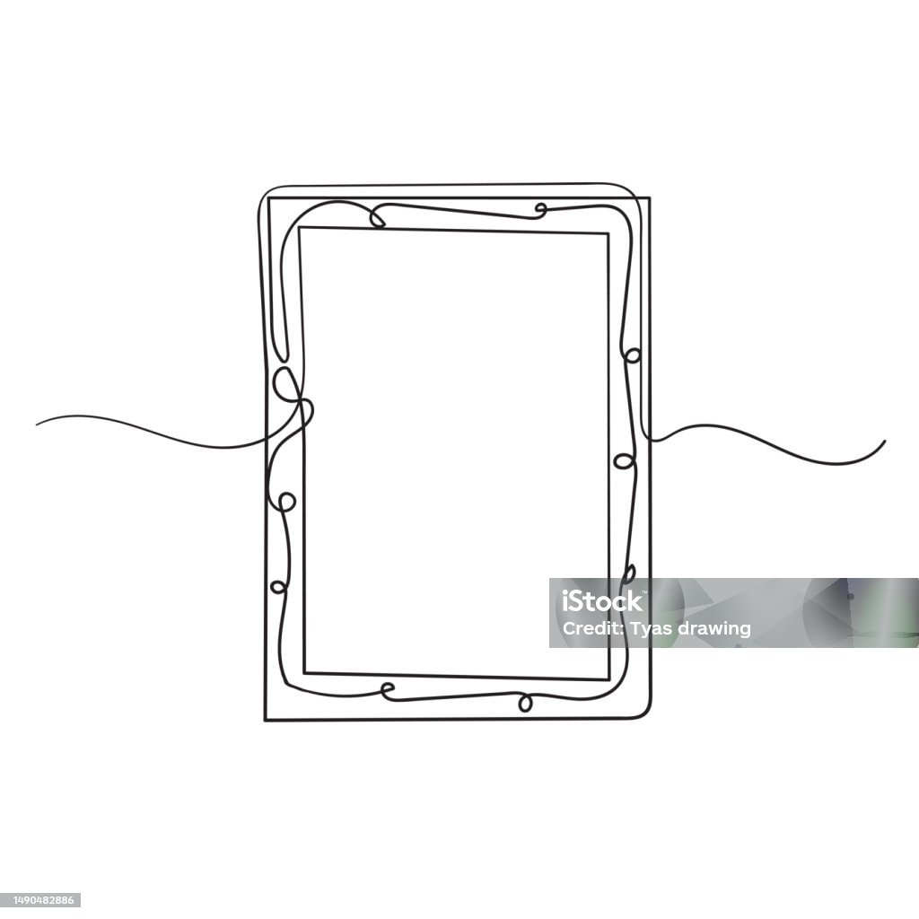 Continuous Line Drawing Rectangle Frame Illustration Stock Illustration ...