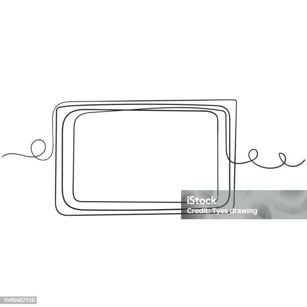 Continuous Frame Continuous Line Drawing Rectangle Frame Illustration Stock Illustration ...