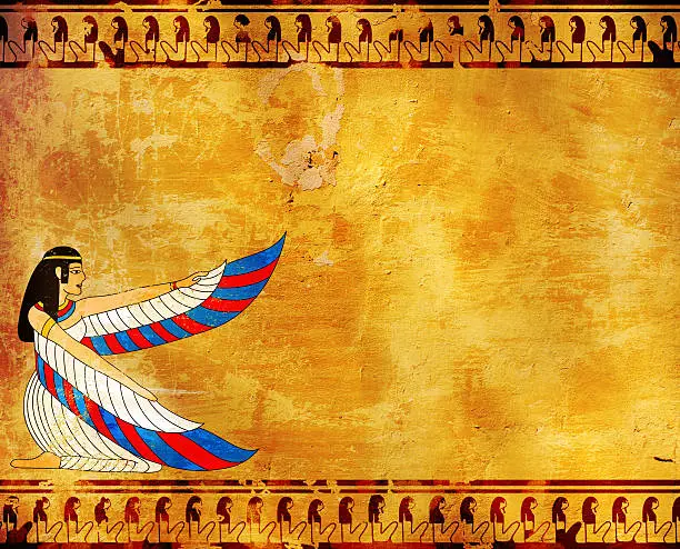 Wall with Egyptian goddess image - Isis