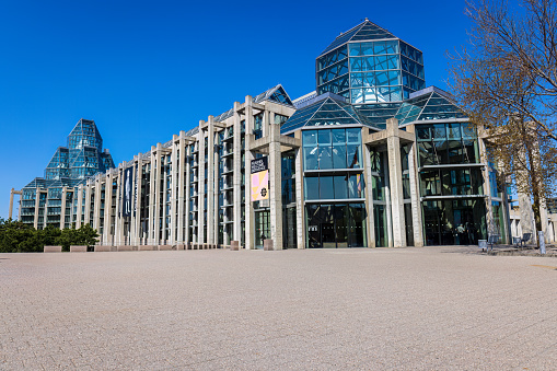 City Hall building in downtown Kitchener Ontario Canada on a sunny day