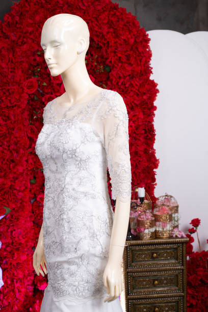 istock Bride wedding dress vintage style in studio 1490497437