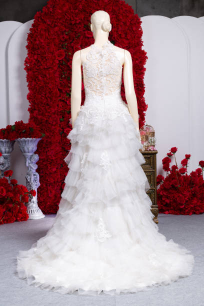 istock Bride wedding dress vintage style in studio 1490497756