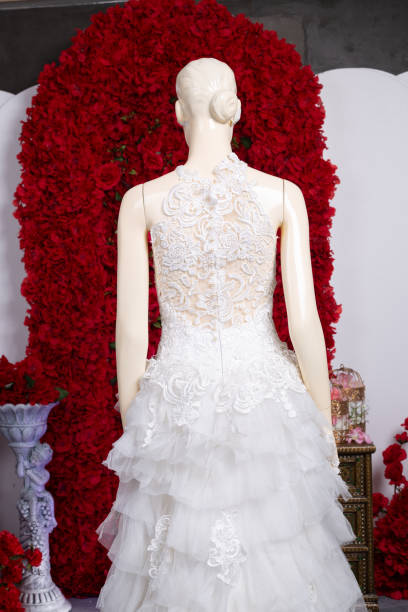 istock Bride wedding dress vintage style in studio 1490497814