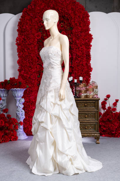 istock Bride wedding dress vintage style in studio 1490498134