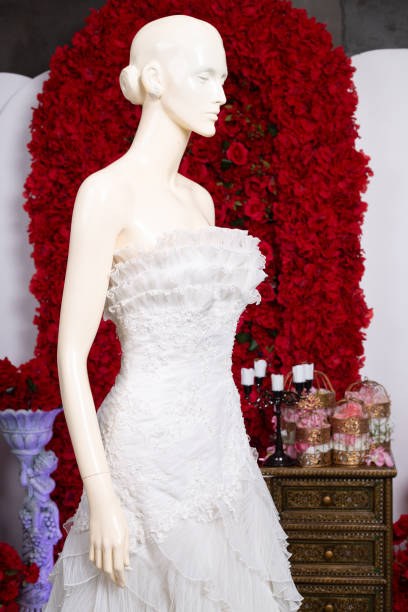 istock Bride wedding dress vintage style in studio 1490498286