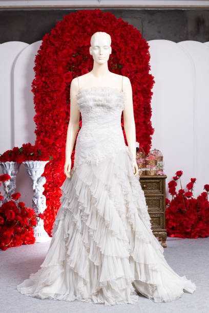 istock Bride wedding dress vintage style in studio 1490498474