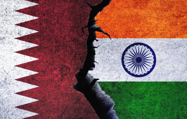 istock Qatar and India flag together. India Qatar conflict 1490501185
