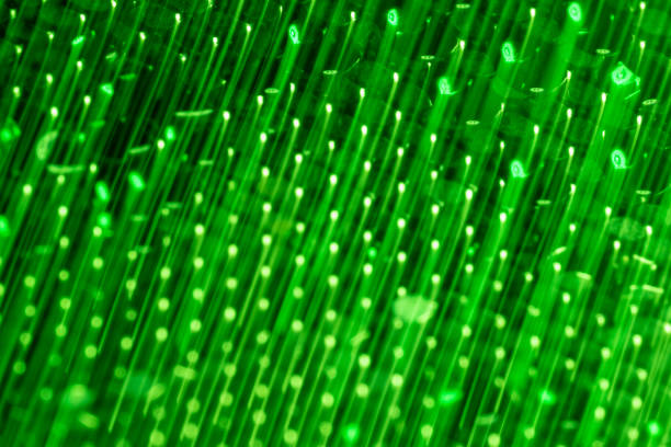 Macro abstract photo of geometric patterns for depicting subatomic world, quantum physics and speed of data transfer. No people are seen in frame. Shot in studio with a macro lens and a mirrorless camera.