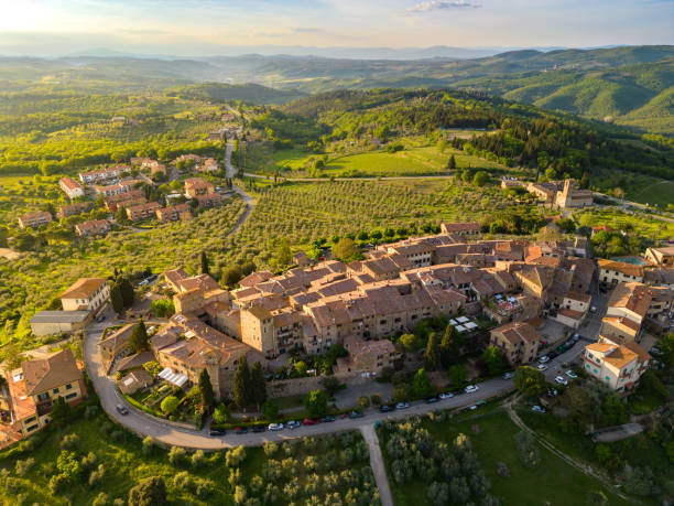 istock San Donato in Poggio, Tuscan town from drone 1490504901