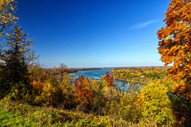 istock River eventually joins the Ontario lake , Niagara Falls, ON, Canada 1490507520