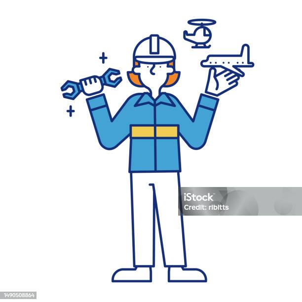 Illustration Of A Woman Getting A Job As An Aircraft Mechanic Stock ...