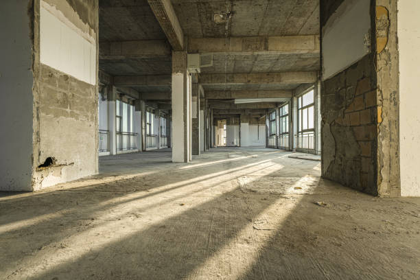 The ruins of the old industrial factory buildings,China