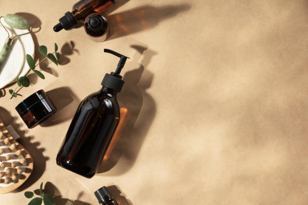 istock Natural cosmetic products, Zero waste, eco friendly bathroom accessories on beige background with leaves shadows 1490514736