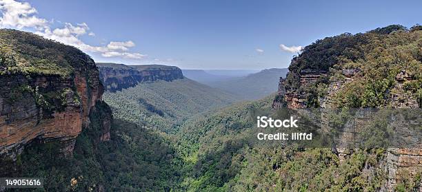 Vista Panorámica Al Valle Las Montañas Azules Jamison Foto de stock y más banco de imágenes de Blue Mountains - Australia