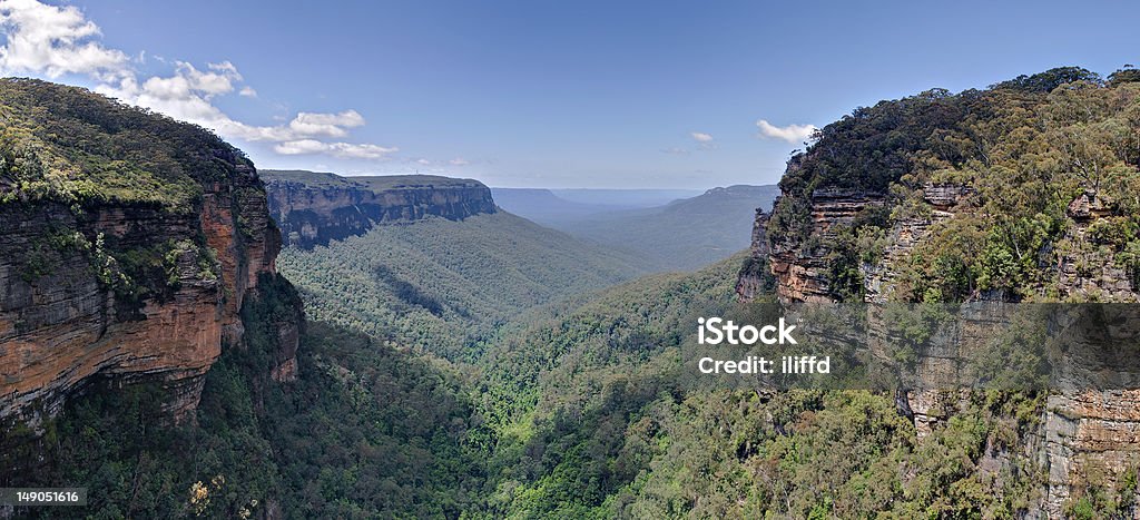 Vista panoramica sulla Jamison Valley, Blue Mountains - Foto stock royalty-free di Blue Mountains - Australia