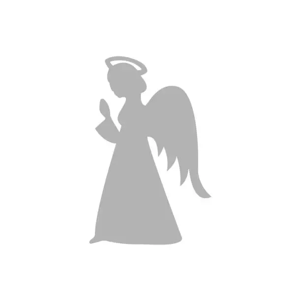 Vector illustration of angel icon on a white background, vector illustration