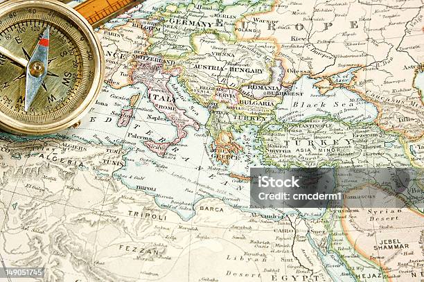 Vintage Maps Stock Photo - Download Image Now - Map, Mediterranean Culture, Mediterranean Sea