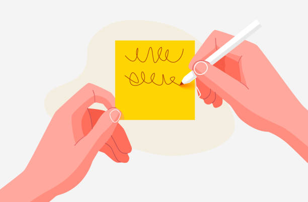 Writing Post Images 90+ Writing On Post It Close Up Stock Illustrations, Royalty-Free ...
