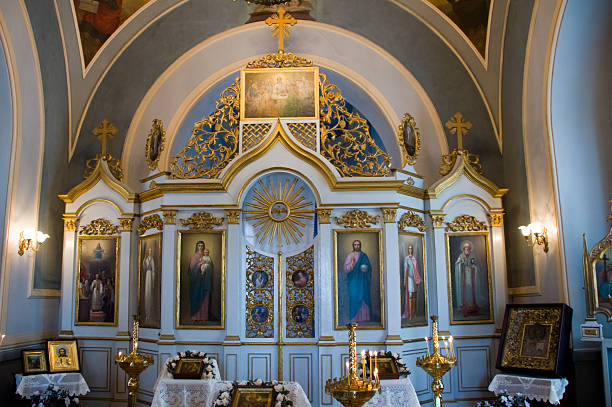 interior of church stock photo