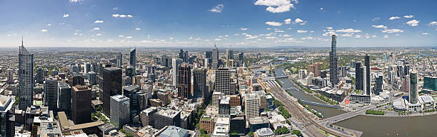 Panoramic view of Melbourne stock photo