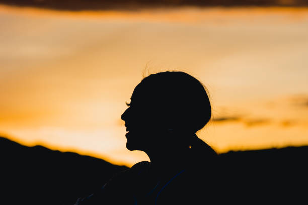 istock Female Portrait in Silhouette 1490527026