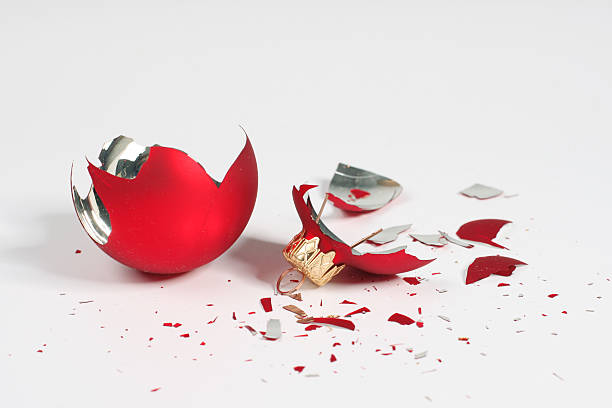 istock Broken christmas ball isolated on white 149052860