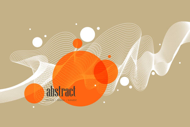 Organic forms with dynamic waves and lines on a background. Modern abstract wavy background for design of flyer, banner, cover, card stock illustration futurism stock illustrations