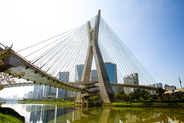 istock Sao Paulo - Cable-stayed bridge at Pinheiros river 1490531406