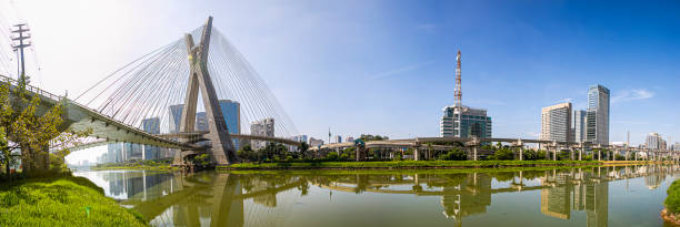 istock Sao Paulo - Cable-stayed bridge at Pinheiros river 1490531407