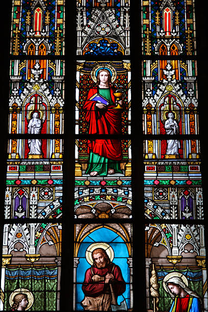 istock Stained-glass window in St.Vitus cathedral 149053747