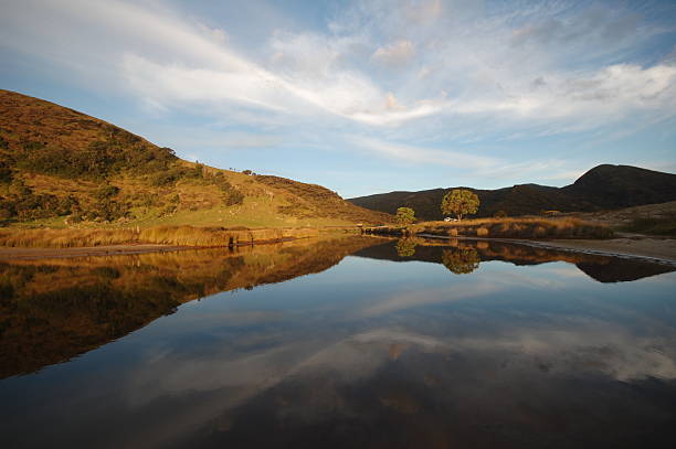 mirror landscape stock photo