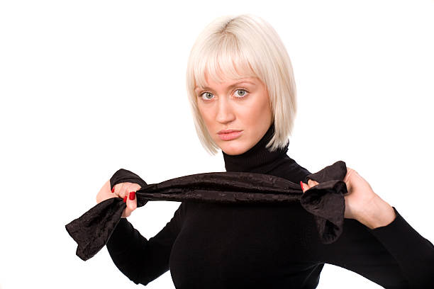 Girl with a scarf stock photo