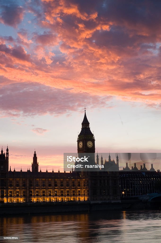 Casas do Parlamento, ao pôr do sol, P - Royalty-free Anoitecer Foto de stock