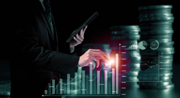 istock Businessman working with digital finance business graph of perceptive technology 1490540563