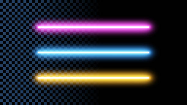 Neon lights on transparent background vector art illustration