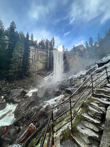 Icy Mist Trail Vernal Falls in Yosemite