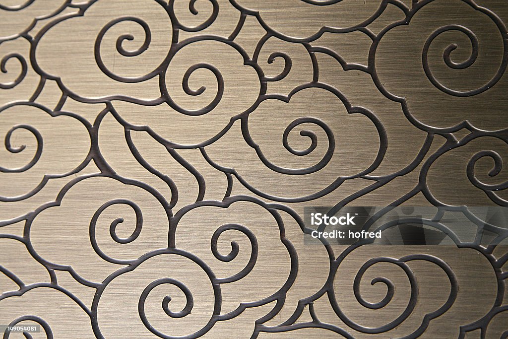 Chinese Cloud Pattern Metal Cloud Pattern in the chinese temple Chinese Culture Stock Photo