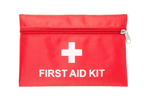 First aid kit isolated on white background