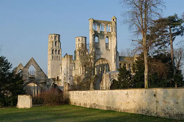 Founded in 654 AD the abbey of JumiAges in Normandy, France is one of the most beautiful ruins in France.